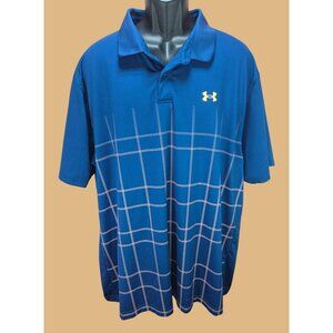 Under Armour Mens Performance Blue Loose Fit Polo 2XL